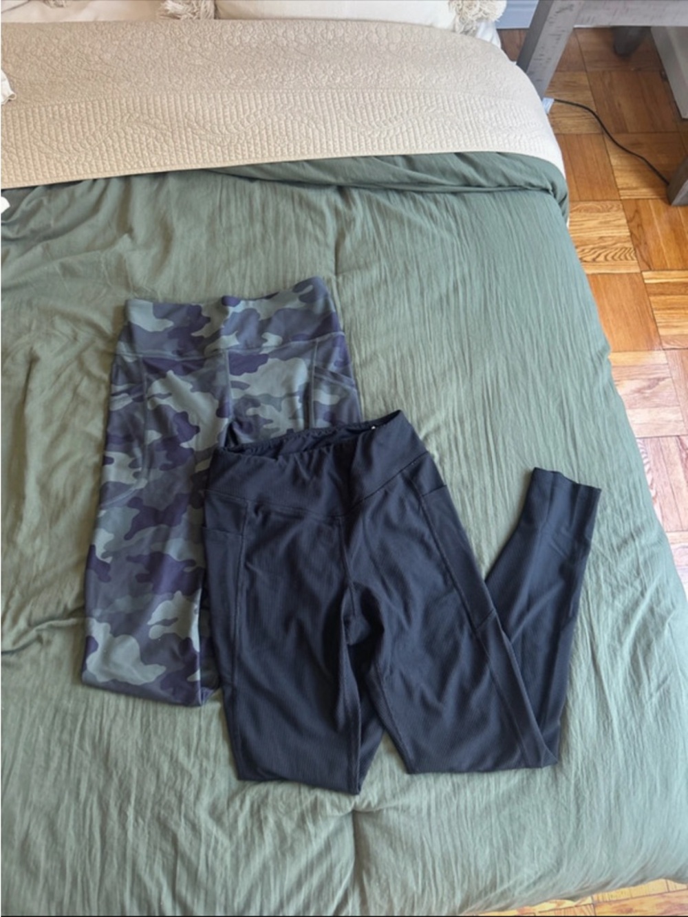 Old Navy Leggings Duo - Black and Green Camo